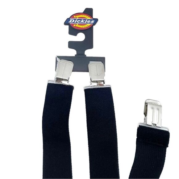 NWT Dickies Men's 1.5” Solid Black Straight Clip Adjustable X Back Suspender OS - Picture 7 of 10
